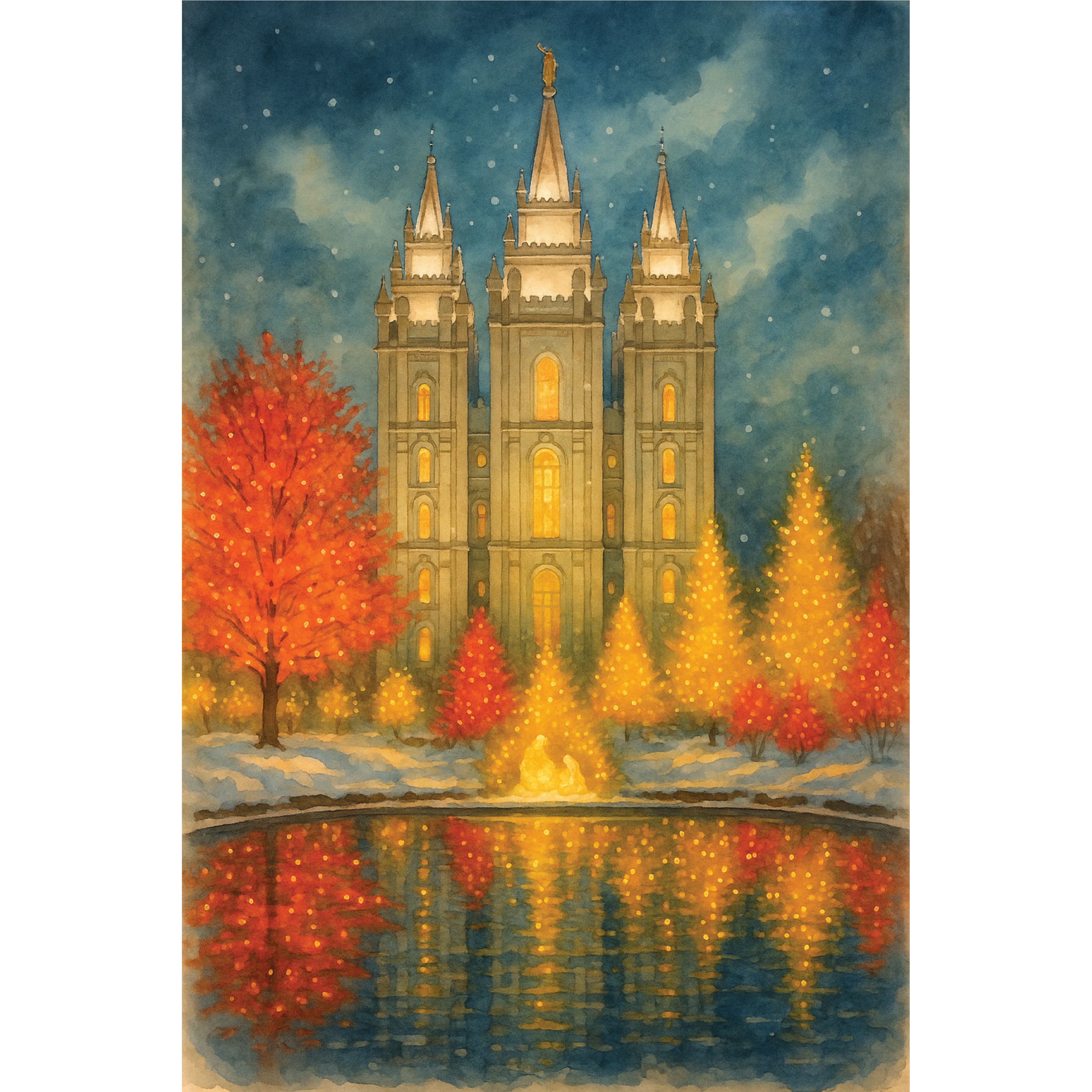 Christmas at Temple Square Wooden Puzzle – 10x15 with Unique Pieces