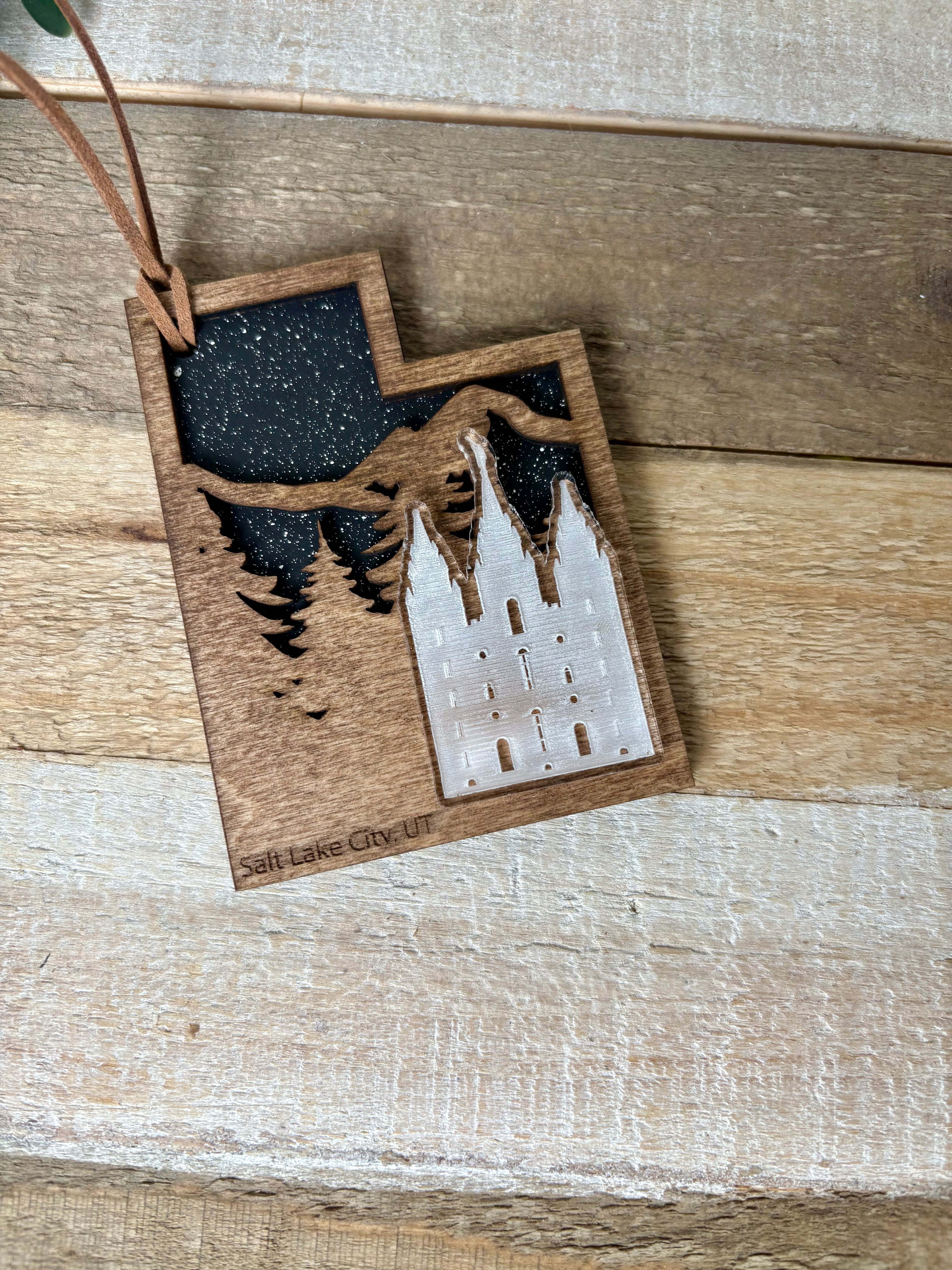 Layered Wood Temple Ornament