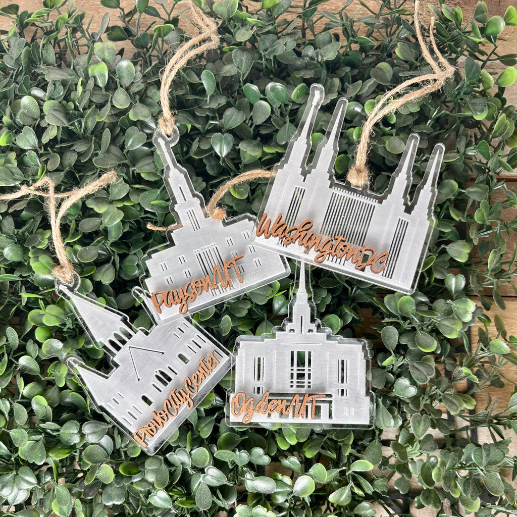 Engraved Acrylic Temple Ornament