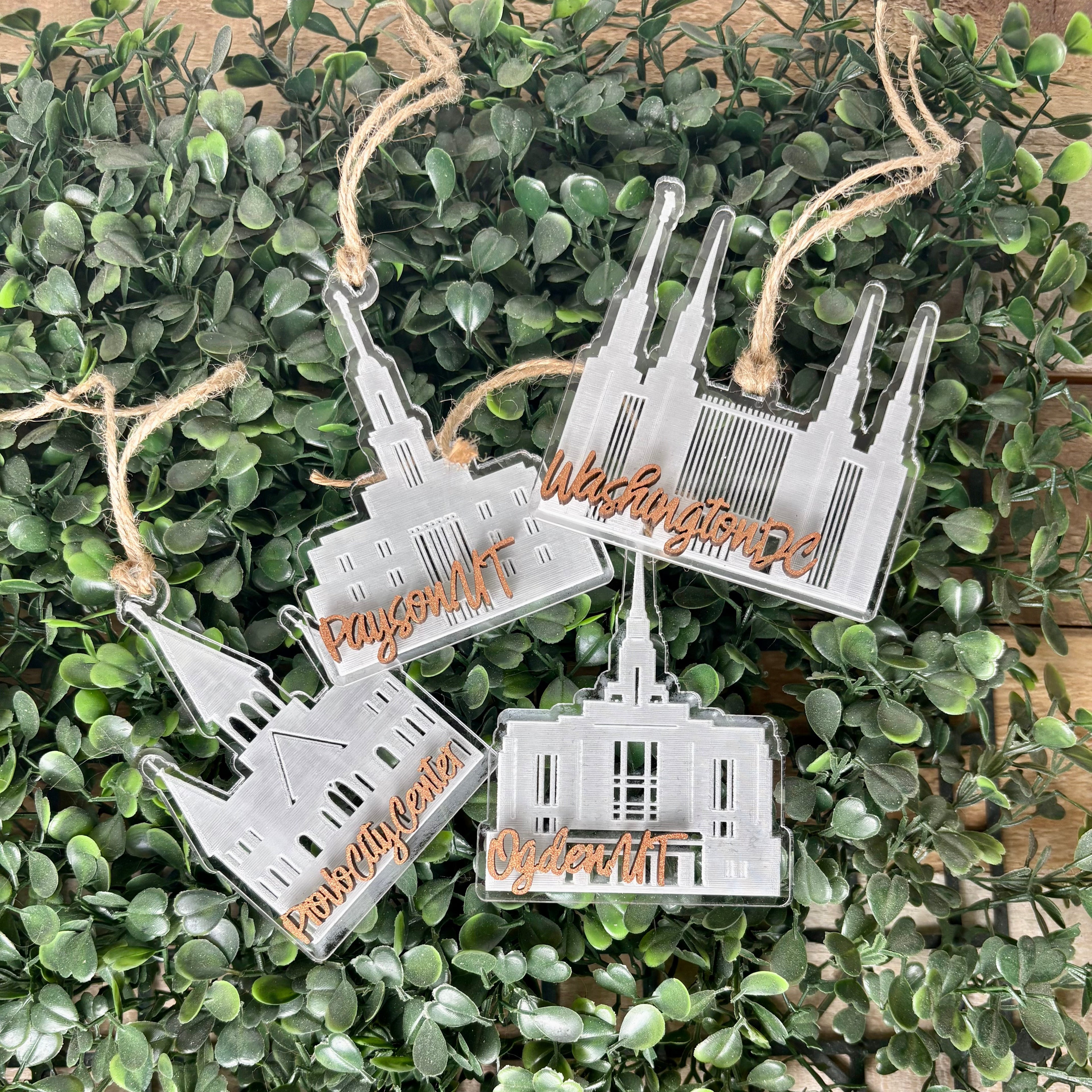 Engraved Acrylic Temple Ornament