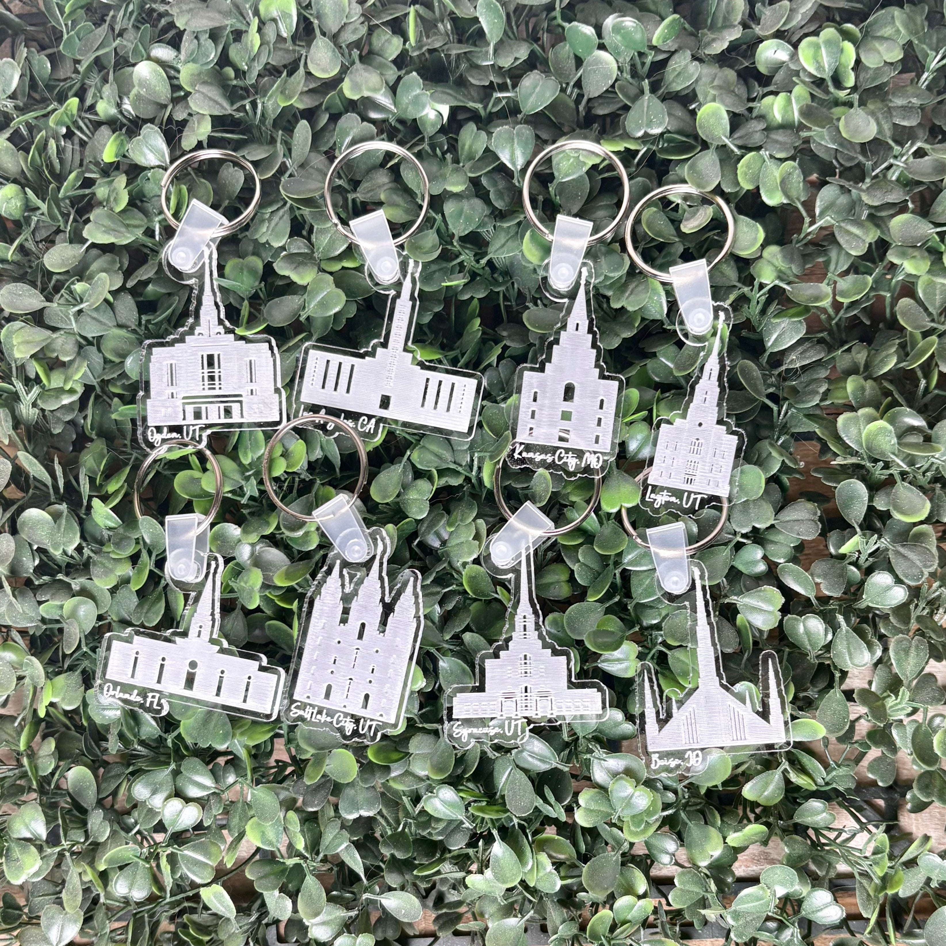 Engraved Temple Keychain