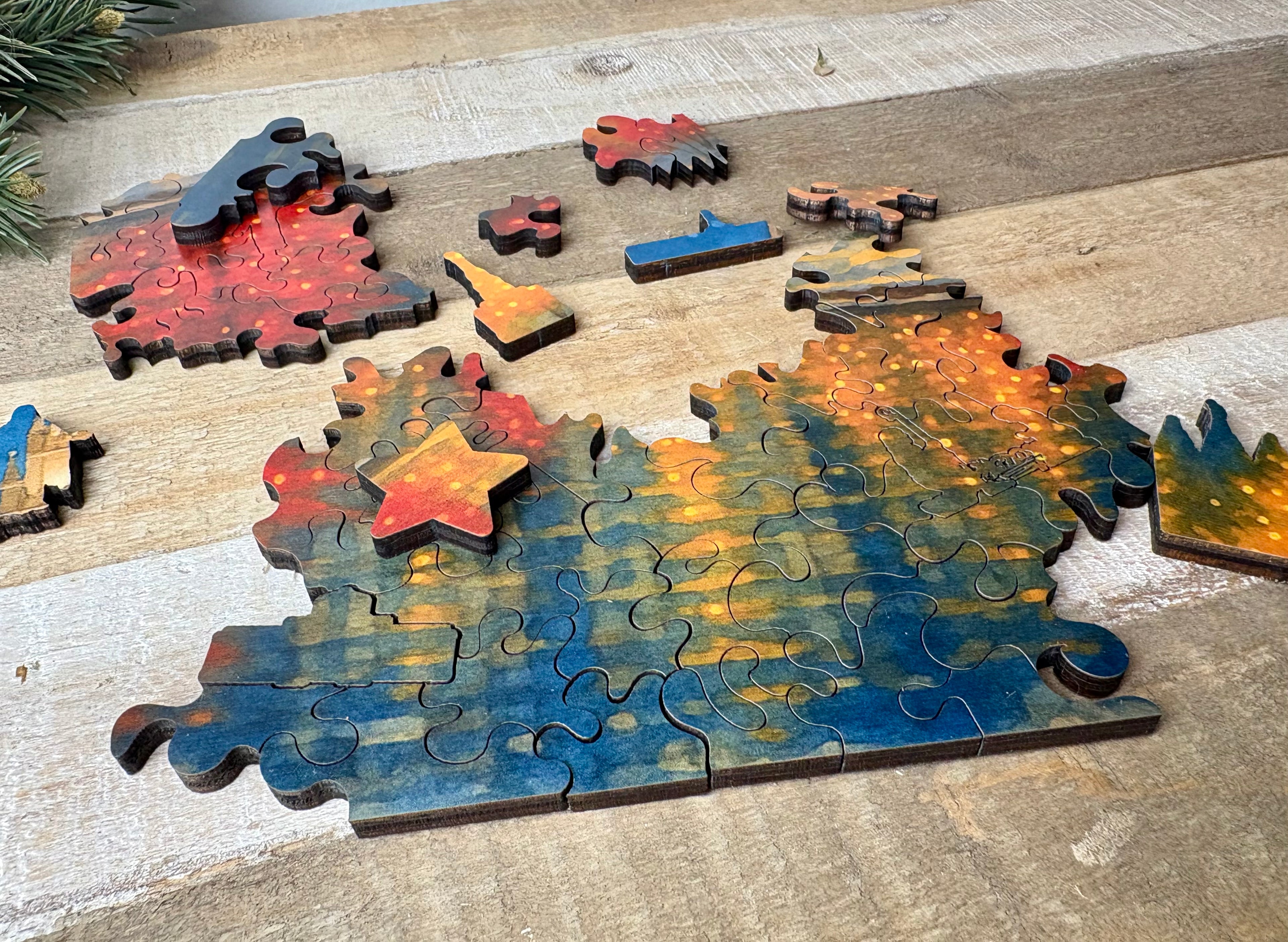 Christmas at Temple Square Wooden Puzzle – 10x15 with Unique Pieces