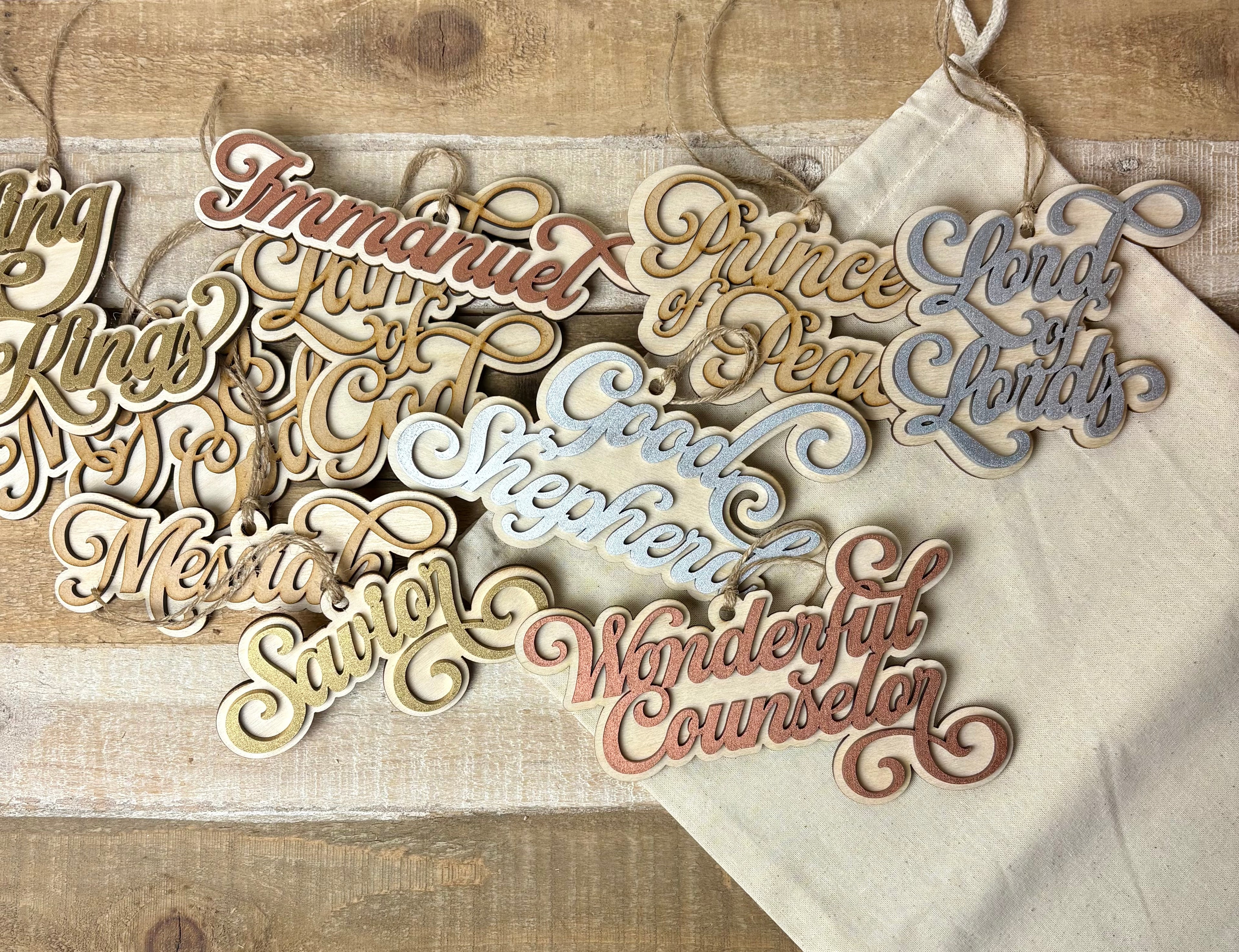 25 Names of Christ Advent Ornaments