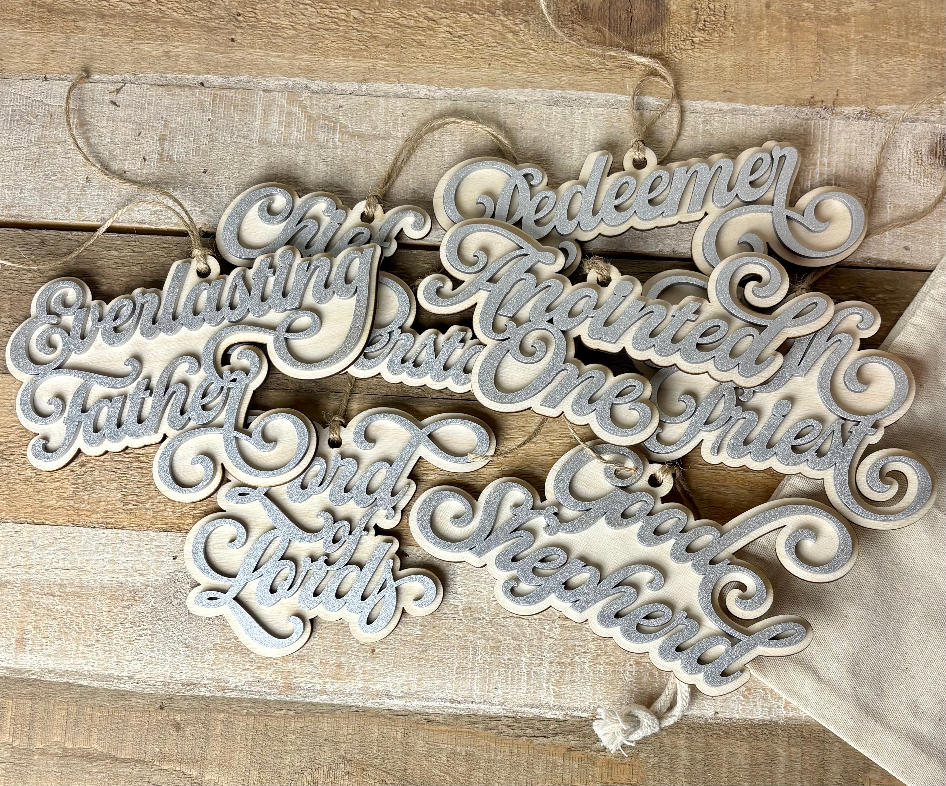 25 Names of Christ Advent Ornaments