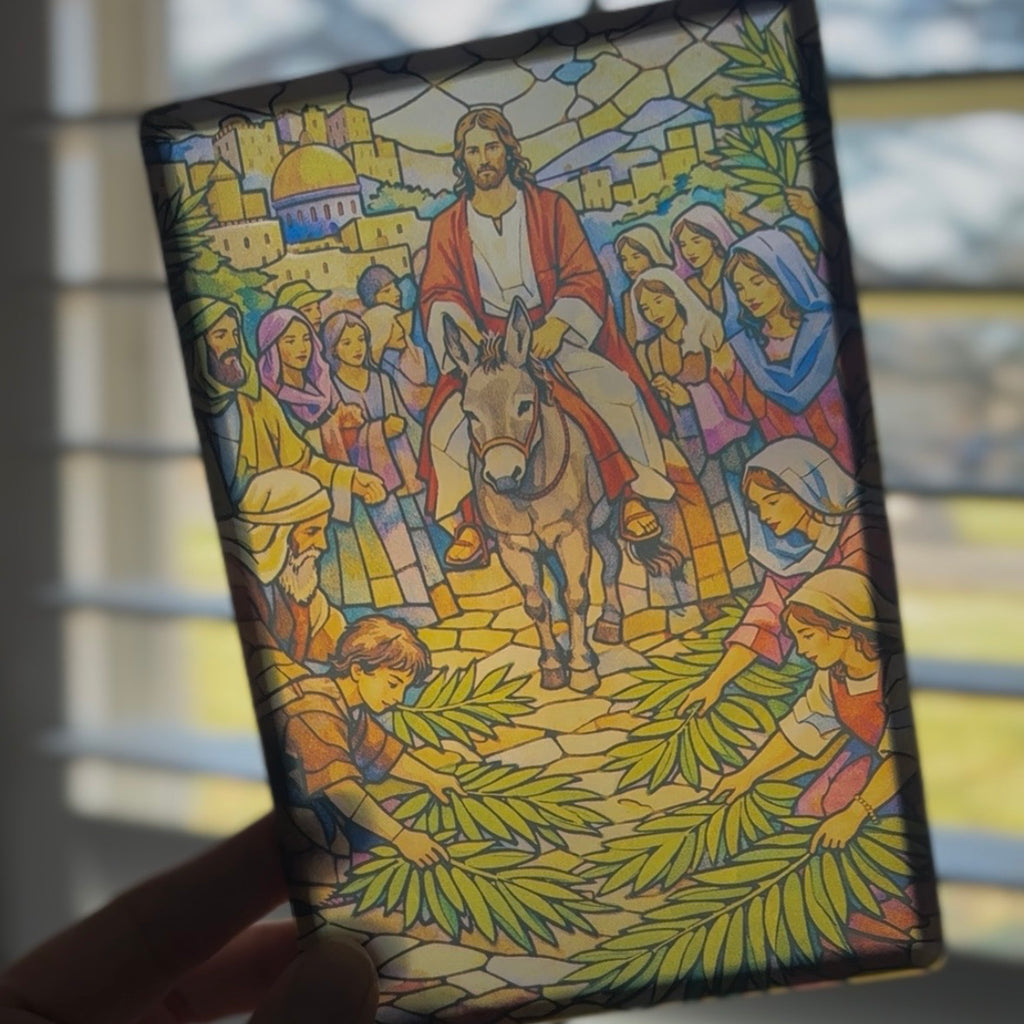 Faux Stained Glass Puzzle Frame – Palm Sunday Edition