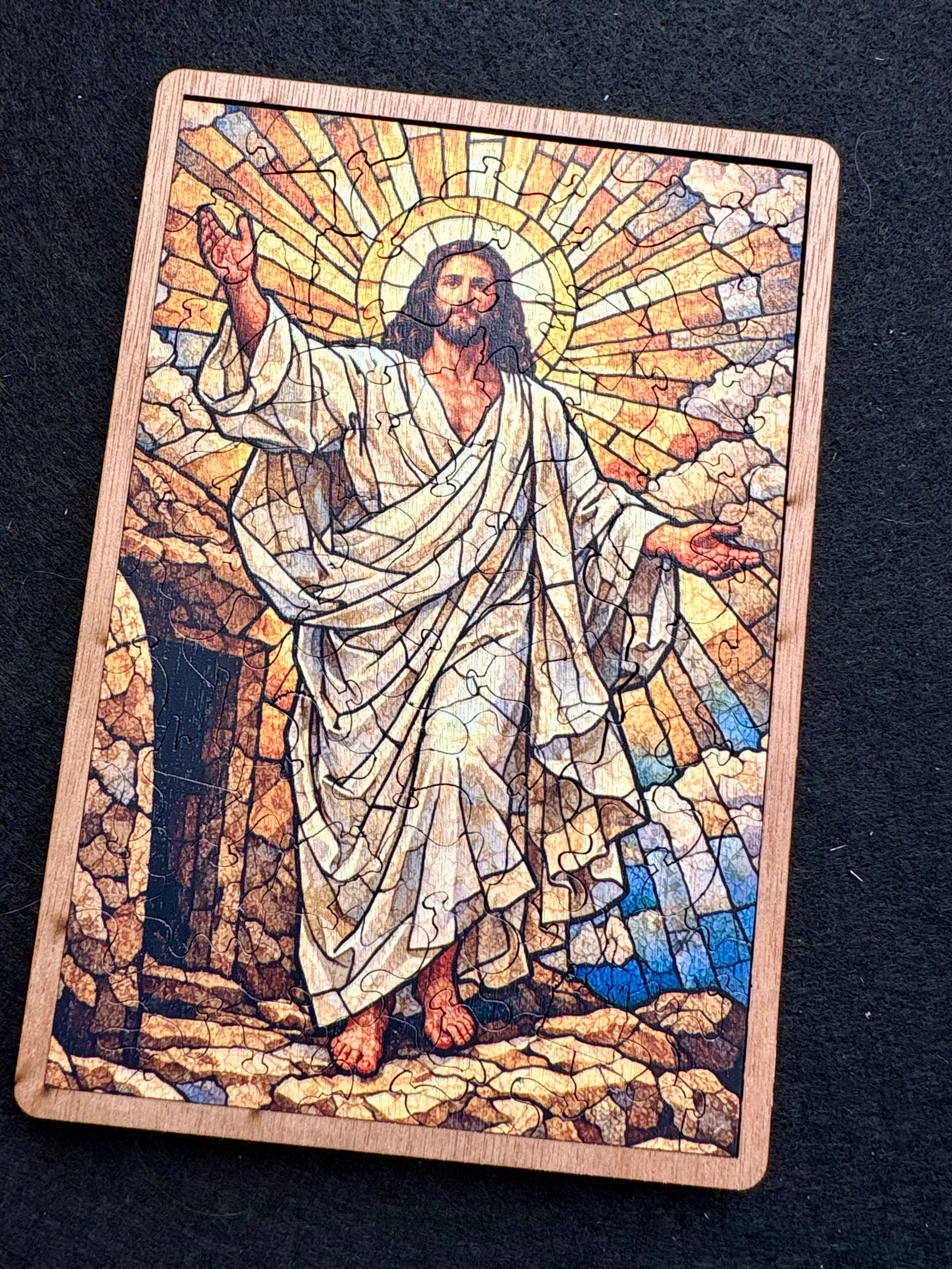 Faux Stained Glass Puzzle Frame – Palm Sunday Edition