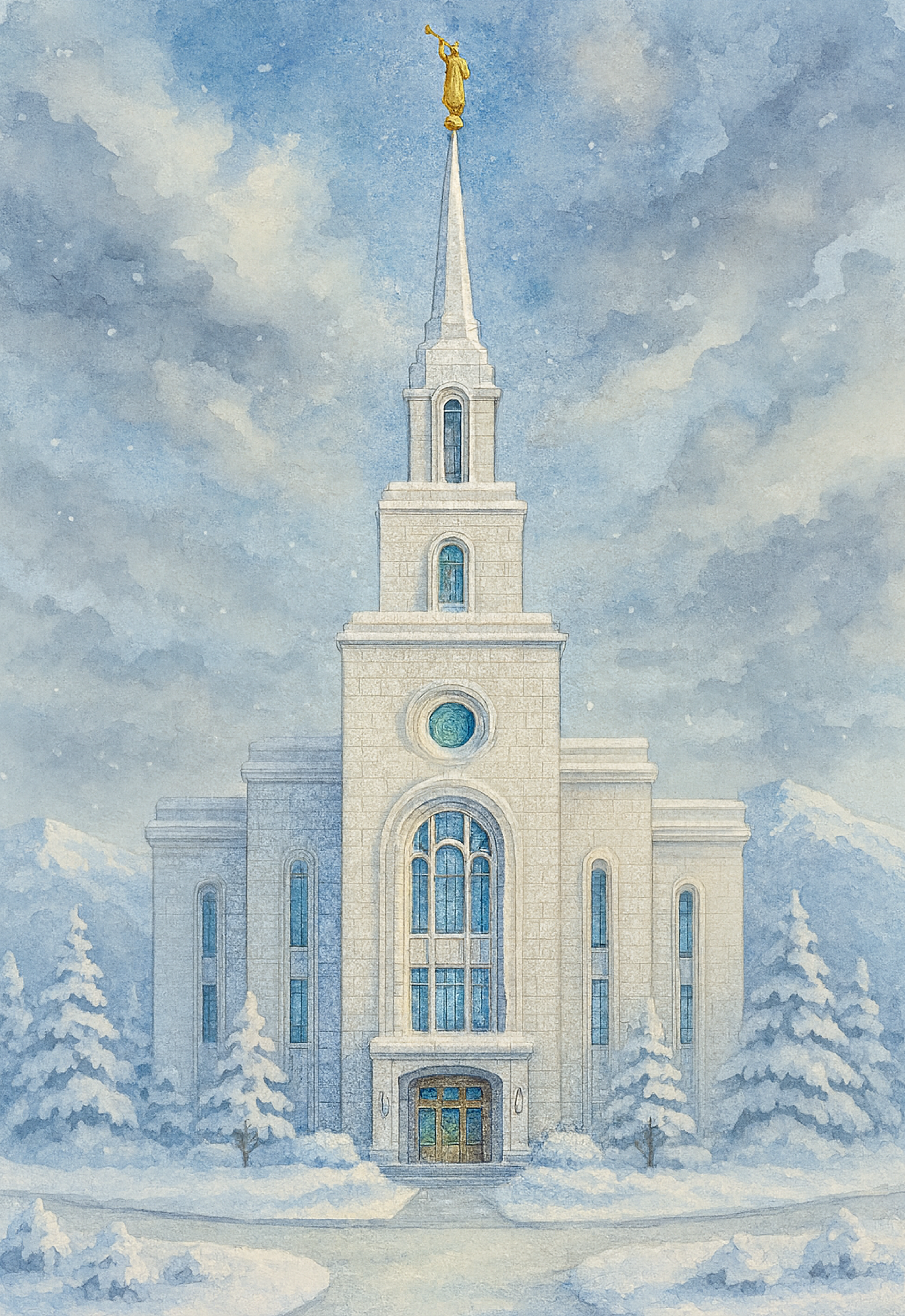 Layton, Utah Temple - Winter Wooden Puzzle