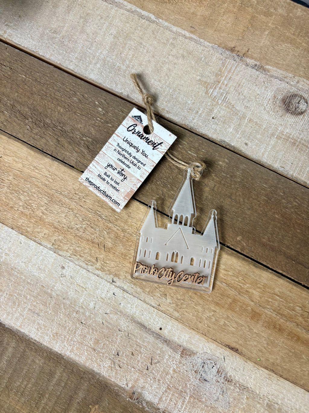 Engraved Acrylic Temple Ornament