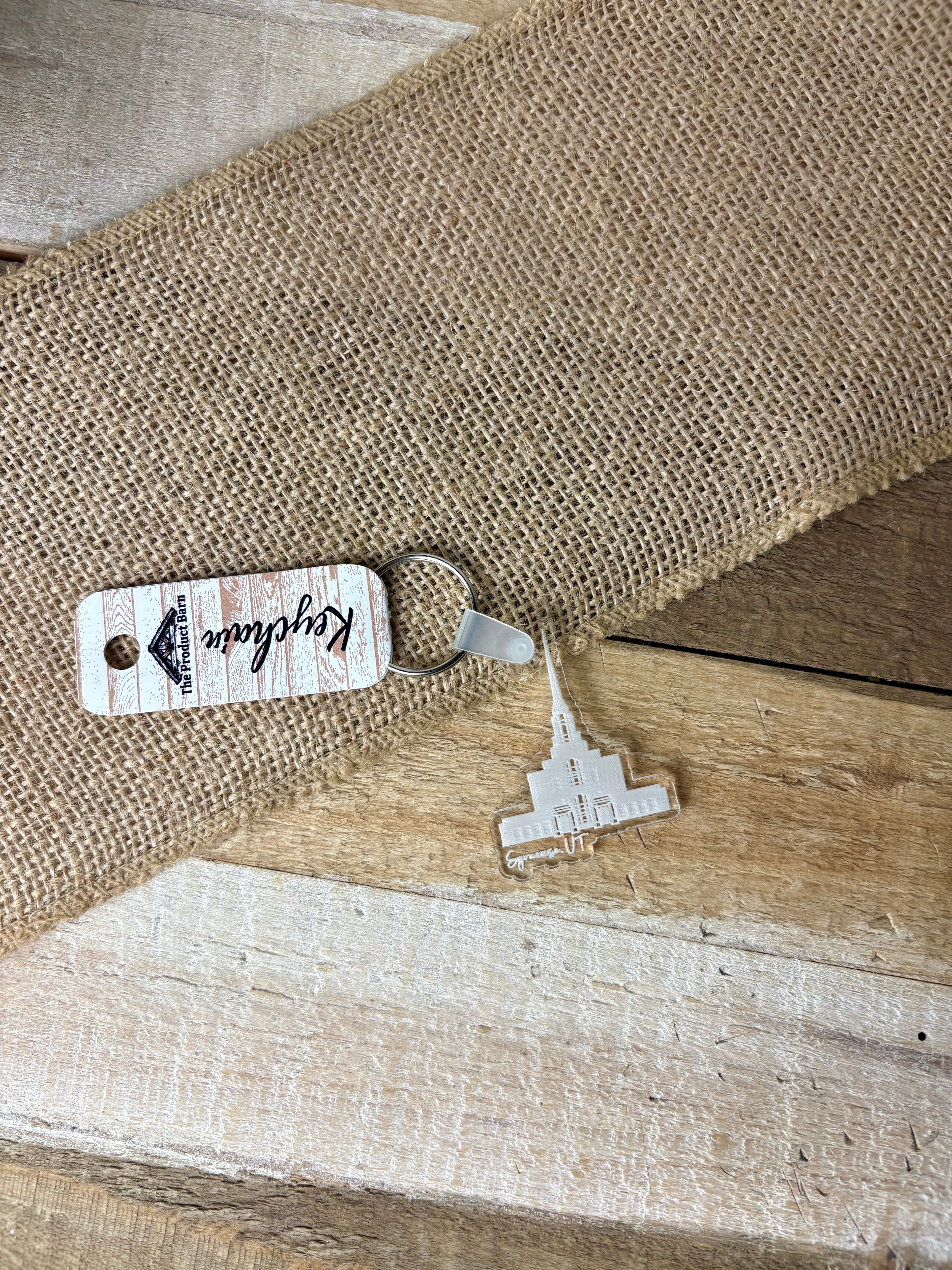 Engraved Temple Keychain