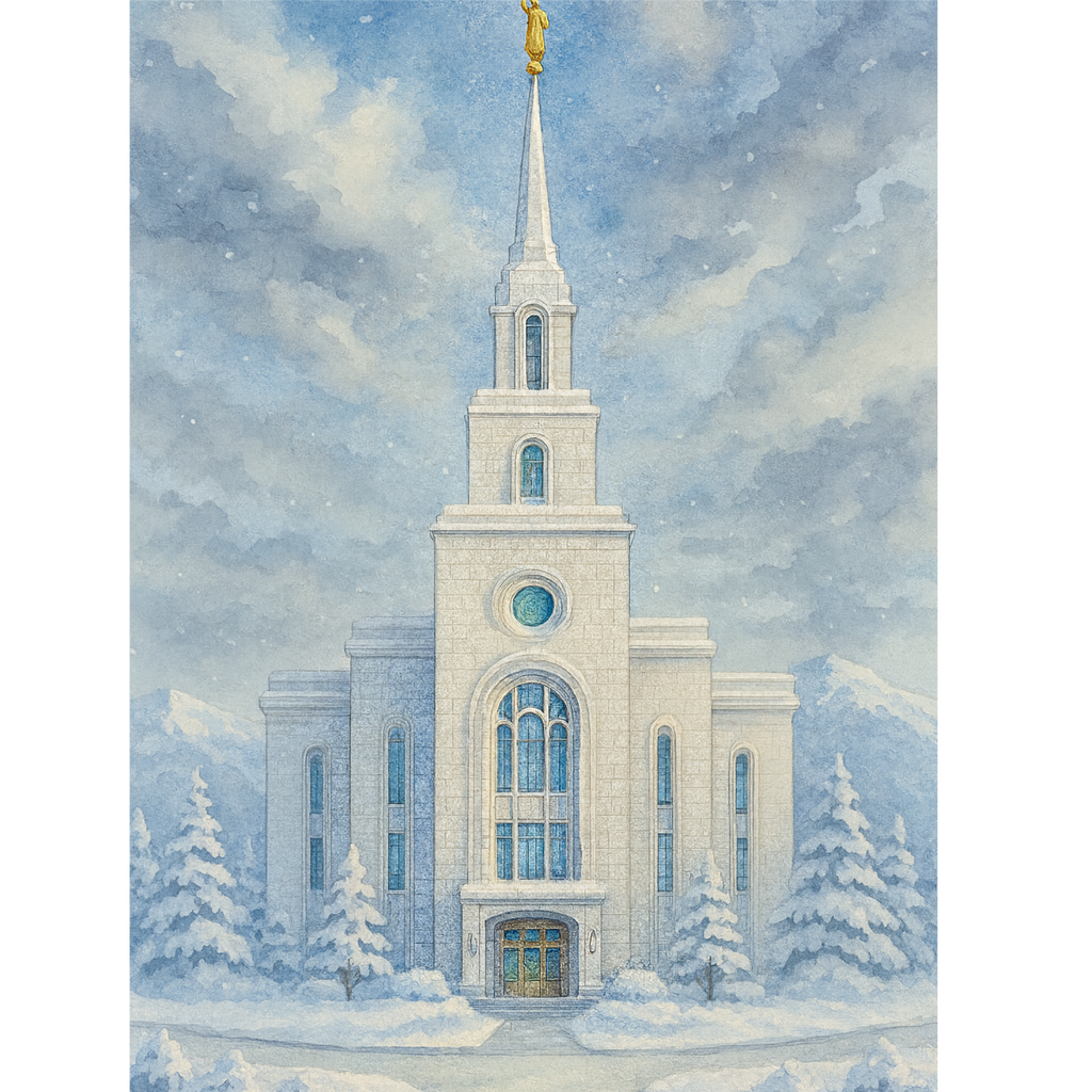 Layton, Utah Temple - Winter Wooden Puzzle