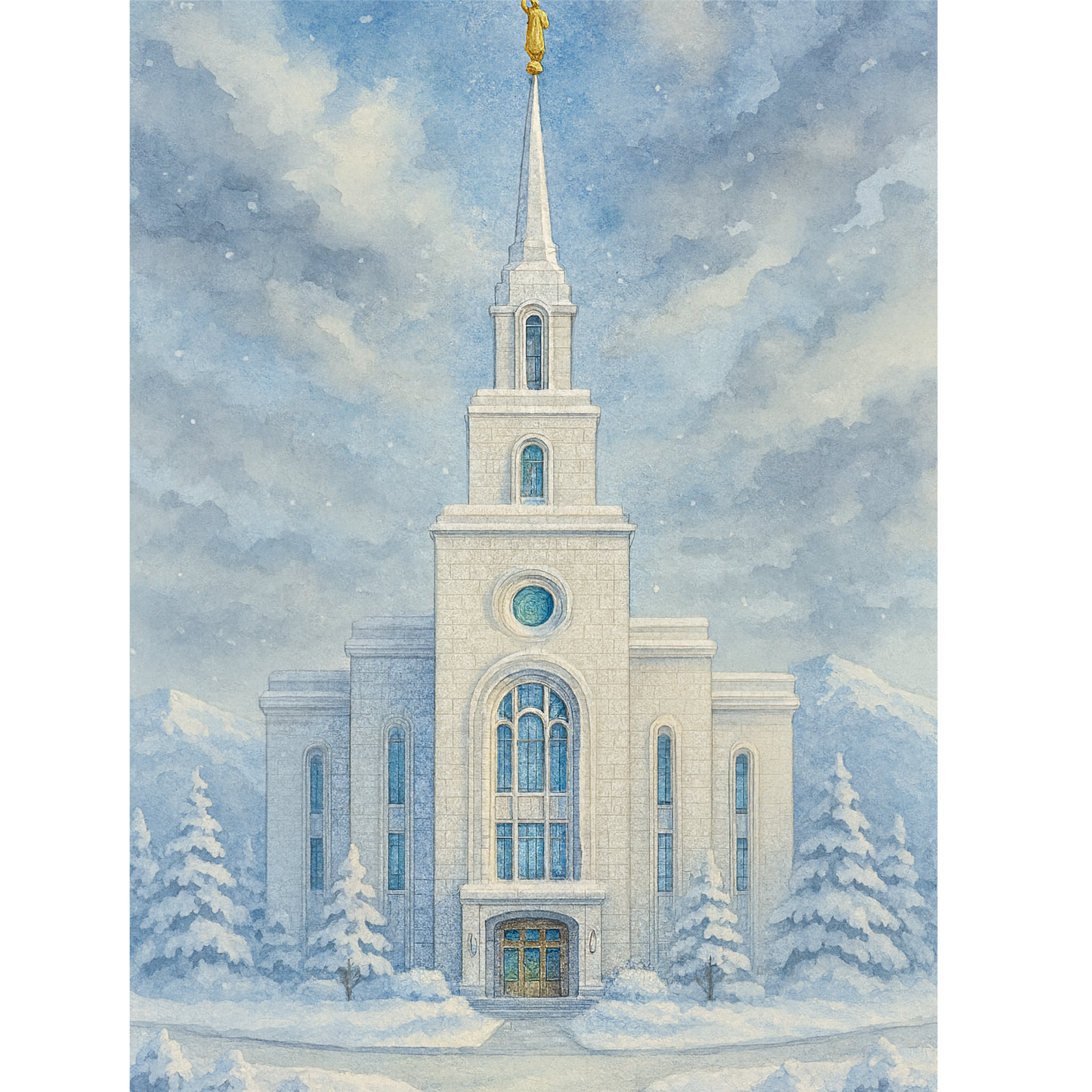 Layton, Utah Temple - Winter Wooden Puzzle