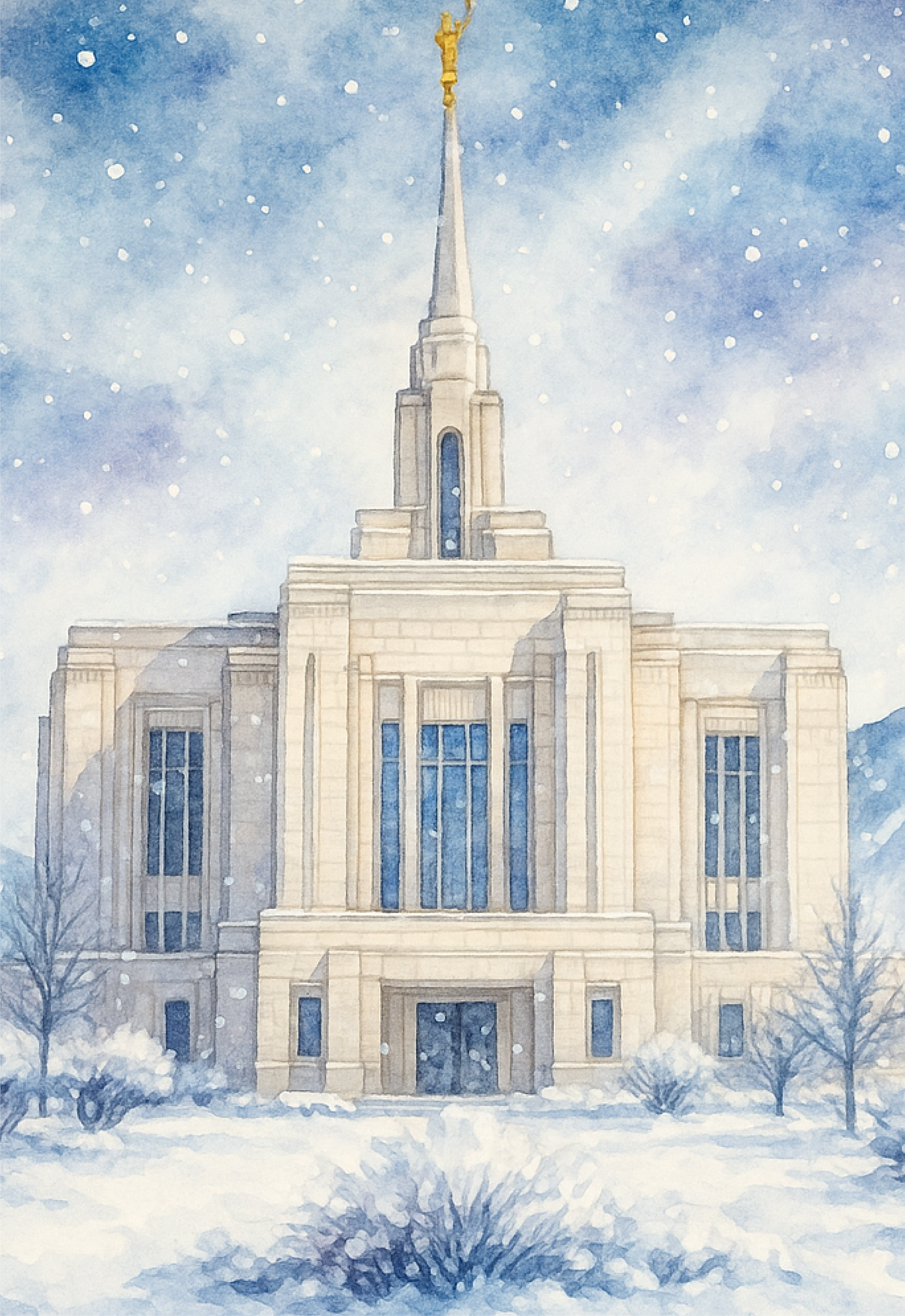 Ogden, Utah Temple - Winter Wooden Puzzle