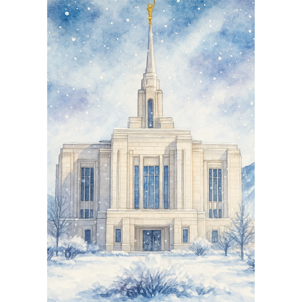 Ogden, Utah Temple - Winter Wooden Puzzle
