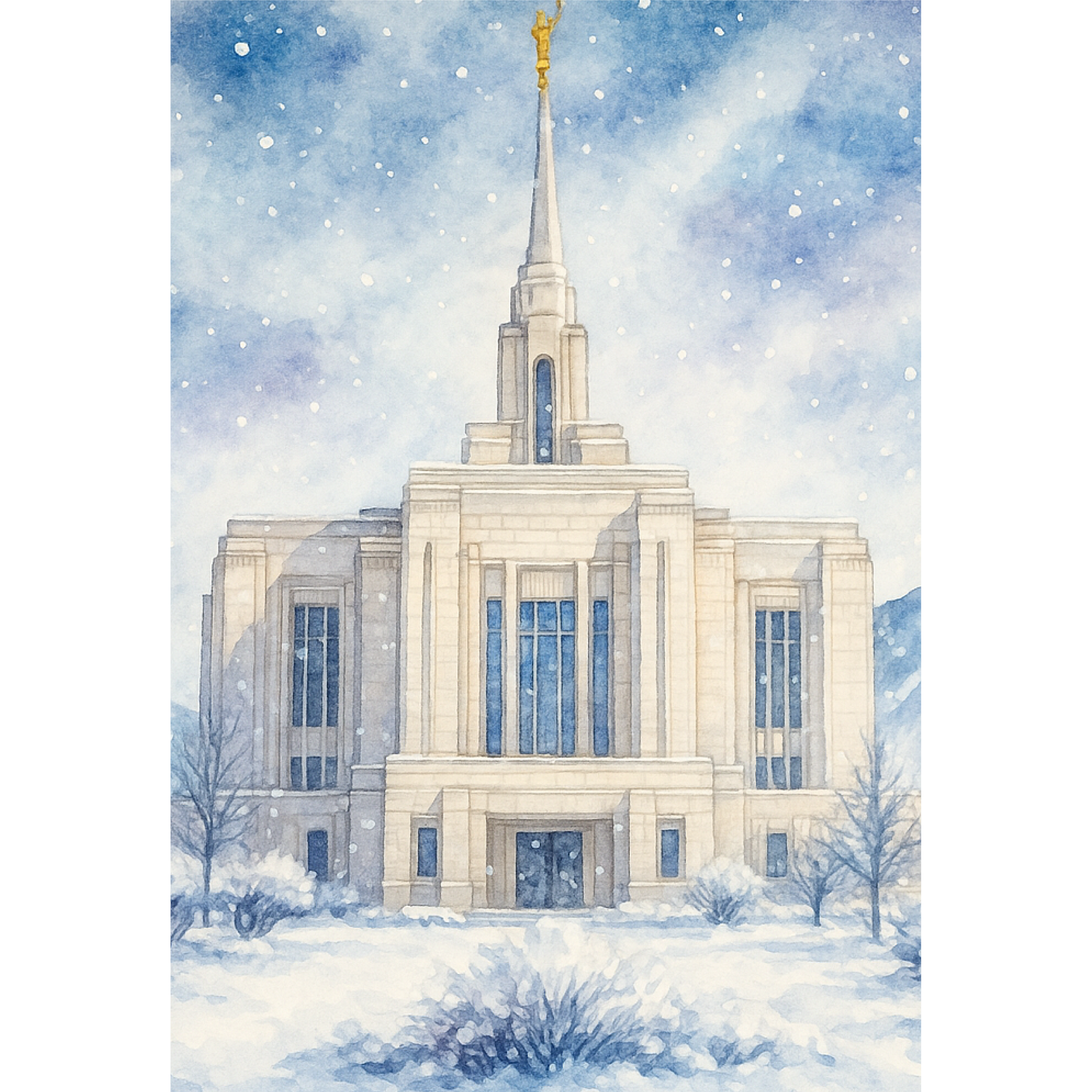 Ogden, Utah Temple - Winter Wooden Puzzle