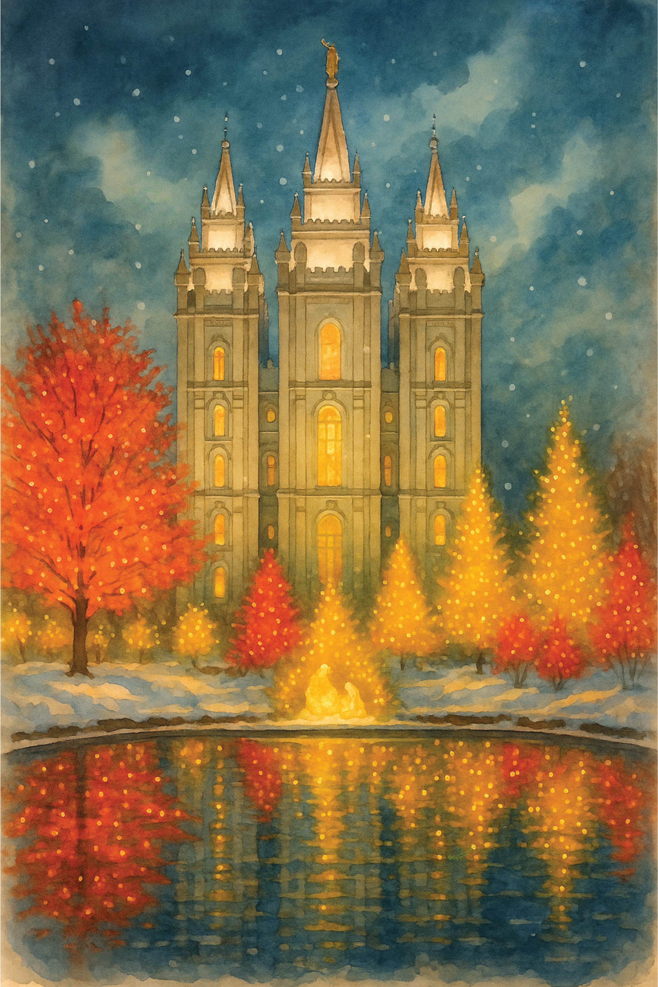 Salt Lake City, Utah - Christmas Wooden Puzzle