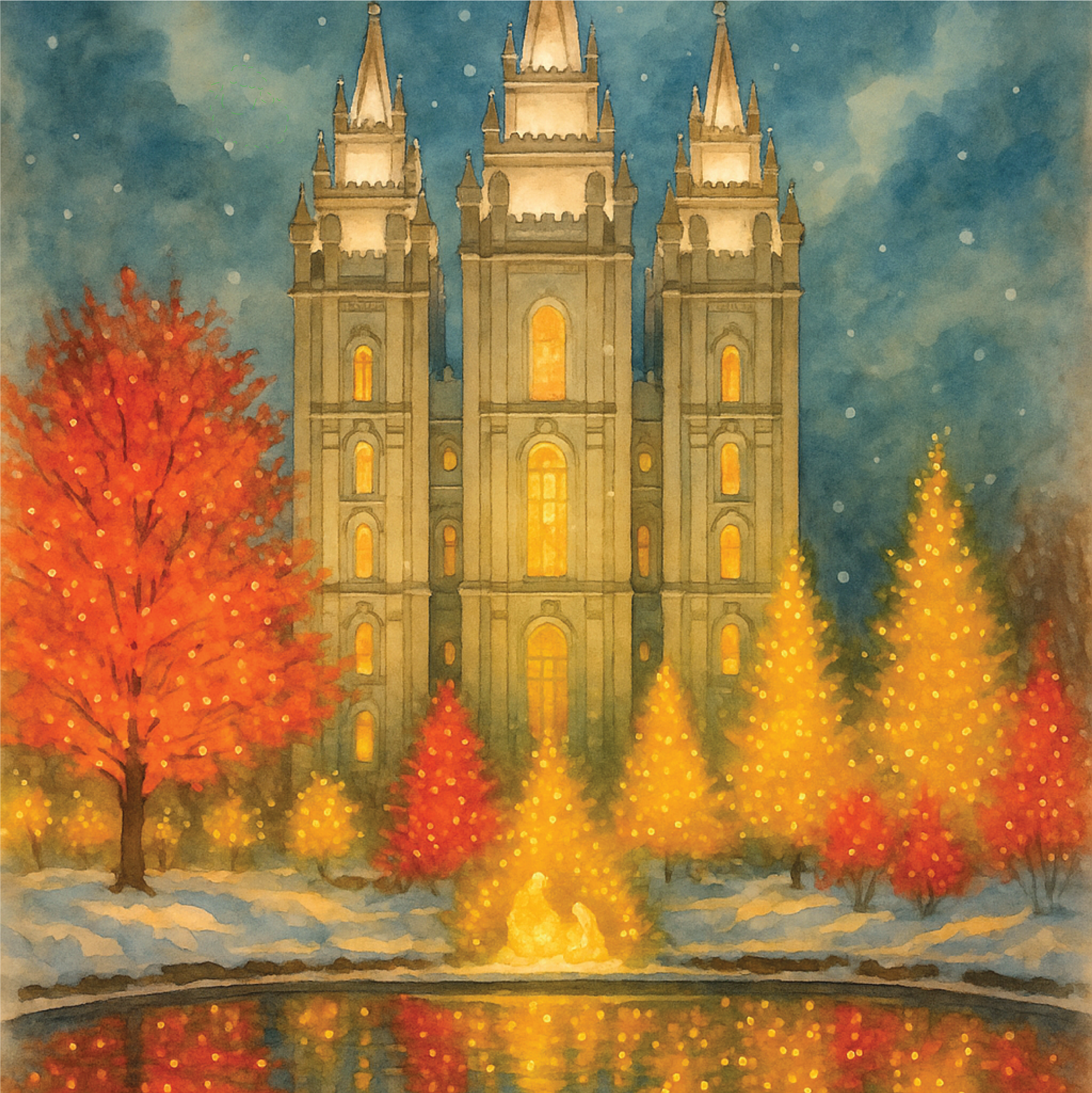 Salt Lake City, Utah - Christmas Wooden Puzzle