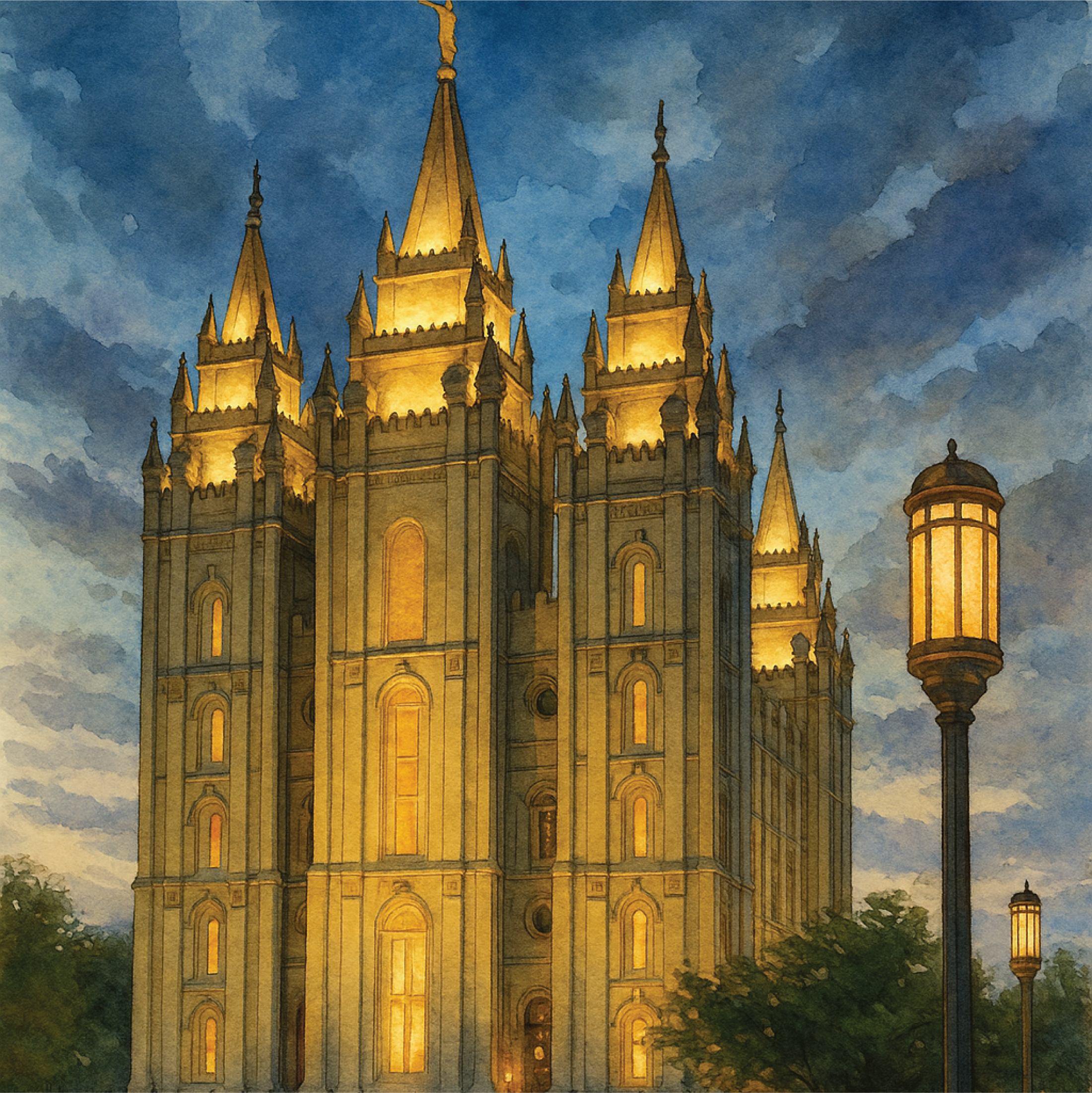 Salt Lake City, Utah - Night Wooden Puzzle